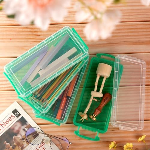 Gueevin 24 Pcs Pencil Box Clear Plastic Pencil Case, Green - Image 5