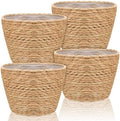 4Pcs Premium Seagrass Planter Baskets Plastic Liner Mid Plant Basket Woven by Haiabei