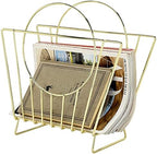 MyGift Brass Metal Magazine Holder, Mid-Century Document File Rack by MyGiftHome