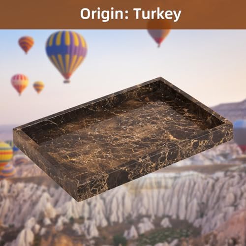 Marble Bathroom Vanity Tray, Dark Brown, 12"x 8" x1.2" - Image 6