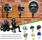 Helmet Holder,Skull Helmet Holder Wall Mount Helmet Rack with Hooks Helmet Hanger for Coats,Caps,Baseballs,Rugby Helmet,Motorcycle Accessories - Image 5
