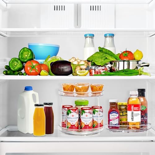 Sorbus Lazy Susan Organizer, Clear Turntable Organizer (2 Flat + 2 Tiered) - Image 4