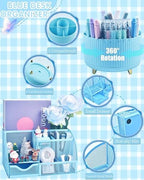 LXEVIHK Blue Desk Accessories 21-Piece Office Supplies Gift Set - Image 2