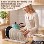 Sieral 2 Pack Expandable Pots and Pans Organizer Under Cabinet,White - Image 6