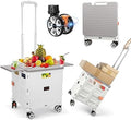 FELICON SELORSS Folding Utility Cart Portable Rolling Crate Handcart-White by FELICON