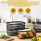 MorningRo 4 Pack Black Metal Mesh Basket with Handles, X-Large - Image 4