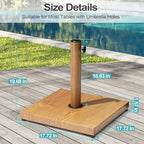 Outdoor Umbrella Base, 43lbs Heavy Duty Patio Umbrella Stand - Image 3