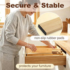 Joyeee Kitchen Drawer Dividers 6 Pack, 16.9-22.1" Adjustable Bamboo Drawer Organizer, 3.86" High Expandable Utensils Separators for Closet, Dresser, Bathroom, Bedroom, Office - Image 5