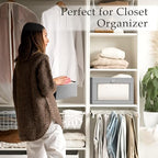 Criusia 8 Pack Linen Closet Organizers and Storage, Large Linen Closet Baskets for Organization, Foldable Storage Containers for Toys, Clothing, Towels, Jeans, Books, Shelves, Grey - Image 5