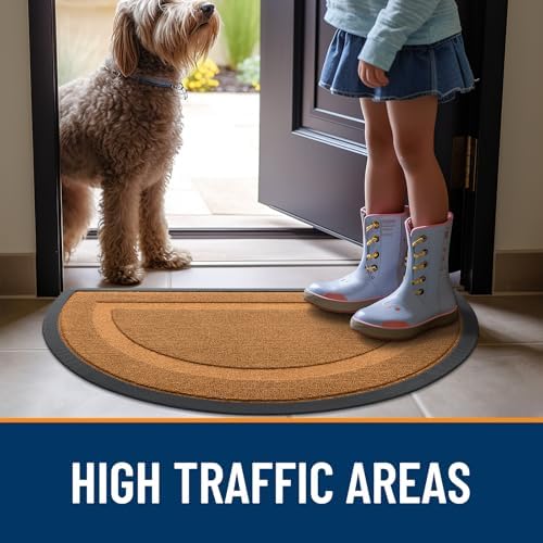 OLANLY Half Circle Front Door Mat Outside 71x23 All-Season Rubber Doormat - Image 6