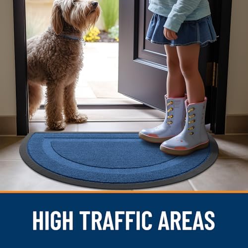 OLANLY Half Circle Front Door Mat Outside 47x23 All-Season Rubber Doormat - Image 6