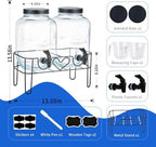 1 Gallon Liquid Laundry Detergent Dispenser with Stand, Glass Laundry Soap Dispenser, Glass Jars for Laundry Room Organization and Storage, Liquid Detergent, Fabric Softener - Image 2