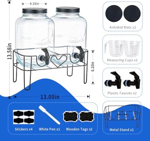 1 Gallon Liquid Laundry Detergent Dispenser with Stand, Glass Laundry Soap Dispenser, Glass Jars for Laundry Room Organization and Storage, Liquid Detergent, Fabric Softener - Image 2