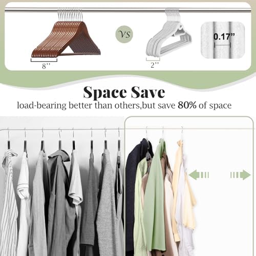 Velvet Felt Stackable Hangers 50 Pack, Thin & Space Saving, White - Image 4