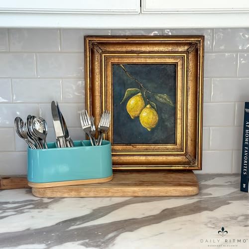 DAILY RITMO® Turquoise Aqua Countertop Silverware Holder - Image 2