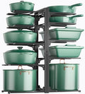 ORDORA Pots and Pans Organizer Under Cabinet 23.6" 10-Tier Adjustable Black by ORDORA
