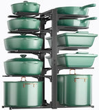 ORDORA Pots and Pans Organizer Under Cabinet 23.6" 10-Tier Adjustable Black by ORDORA