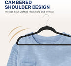 YSSOA 70 Packs Velvet Hangers, Non Slip Space Saving Suit Hangers, Heavy Duty Clothes Hangers with 360° Rotatable Hook for Coats, Pants, Black - Image 6