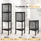GADFISH Braiding Hair Rack Standing Hair Extension Holder Hanger, 420 Pegs 3-side Rack for Braiding Separator Display Stand (Black) - Image 3