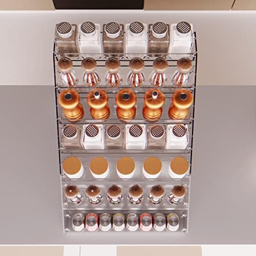 Tiered Spice Rack Acrylic, 7 Tier Clear Spice Rack Organizer for Cabinet, Vertical Spice Rack Shelf Durable Kitchen Seasoning Organizer for Countertop, Cabinet, Pantry, Kitchen Storage (7 Tier) - Image 5