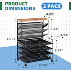 Simple Trending 7 Tier Desk File Organizer, 2 Pack Letter Tray Paper Organizer, Mesh Desk Accessories File Folder for Office, Home or School, Black - Image 6