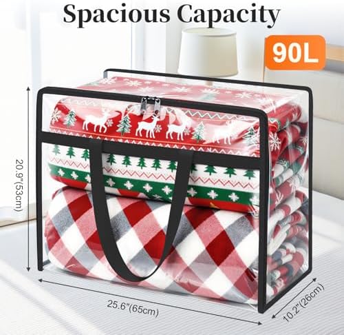 SpaceTrove Clear Storage Bags, 6-Pack Under Bed and Closet Organizers 90L - Image 2