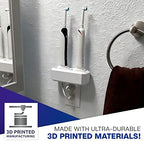 Electric Toothbrush Holder, Wall Mount, Compatible with Oral-B, Holds 2 Chargers, Mounts on Single GFCI/Decora Outlet ONLY. (Charger/Brushes NOT Included), White, OB2C-GSSV - Image 4