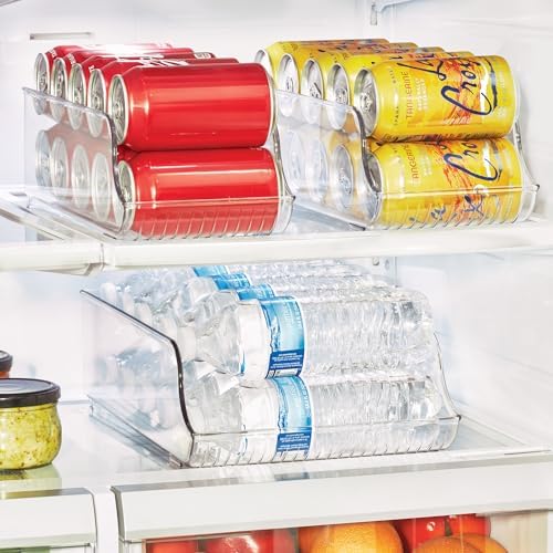 iDesign Water Bottle Organizer and Soda Can Dispenser for Refrigerator or Pantry - Set of 3 - Clear - Image 3