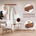 Wall Mounted Coat Rack, Metal Wood, with 5 Hooks - Image 4
