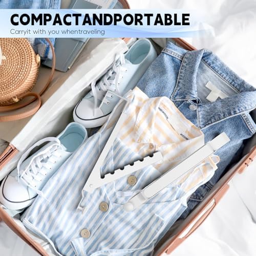 4 Pack Over The Door Hanger Folding Clothes Drying Rack, Folding Hanging Coat Rack for Indoor Laundry Room Compact Small Space Foldable Portable Clothing Hanger Hook Collapsible (Wihte-4(Upgraded)) - Image 5