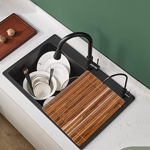 HTB Over Sink Dish Drying Rack 17.8'' x 16.1” Teak Wood - Image 2