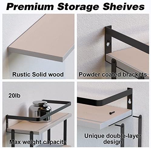 RICHER HOUSE Floating Shelves Bathroom, Wall Mounted Shelf Over Toilet - Image 3
