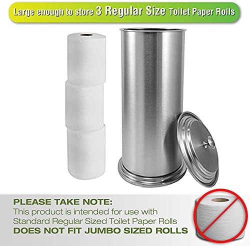 LDR Ashton Freestanding Toilet Paper Holder Canister, Brushed Nickel - Image 2