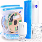 OVV3D Filament Storage Bags 30pcs, Plus Size 32X34cm 3D Printer Filament Storage Bags Vacuum Sealed Kit with 30 Desiccants, Auto Pump,Perfect for 3D Filament Storage or Using After Filament Dryer Box by OVV3D