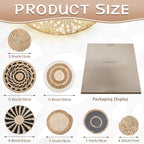 CroBlissful 7 Pcs Boho Wall Baskets Woven Seagrass Round, Classic - Image 2