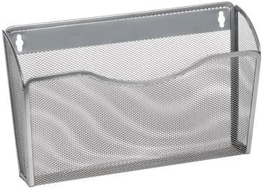 YBM HOME Mesh Wall Mount File Organizer Holder for Home and Office, Single Pocket Hanging File Holder for Folders, Documents, Letters, and Magazines, Silver 2 Pack - Image 4