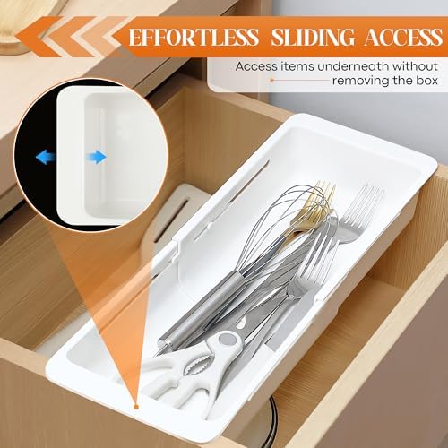 2 Pack Deep Drawer Organizer Adjustable Storage Bin(12.4-17.7") - Image 4