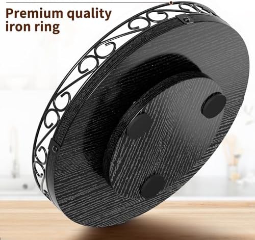 13" Lazy Susan Turntable Organizer for Table Top, Wood Lazy Susan Cabinet - Image 5