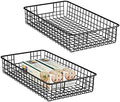 mDesign Wide Wire Storage Basket for Kitchen, Pantry, Cabinet - Pack of 2, Matte Black ? by mDesign