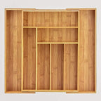 Totally Bamboo Kitchen Drawer Organizer, Expandable Silverware Organizer and Utensil Holder, 8 Compartments with Dividers - Image 3