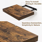 Floating Shelves for Wall, 48 in Long Rustic Wall Shelves Set of 2 - Image 6