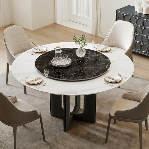 ZL ZELing 35.4" Lazy Susan Turntable – 360° Sinteredstone Silent Anti-Slip Turntable, Table Top Centerpiece for Kitchen, Pantry, Spice Rack, Refrigerator & Dining Table, Glossy Black - Image 7