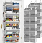 2 Pack Over the Door Organizer 5 Tiers, Extra Large Behind Door Storage of 10 Compartments, 80 lbs Weight Capacity Over Door Organizer, Door Hanging Organizer for Closet, Diaper Organizer, Light Gray by Ofiray-home