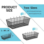Sieral 4 Pcs Metal Pegboard Baskets Wire Organizer, Small, Large, Black - Image 2