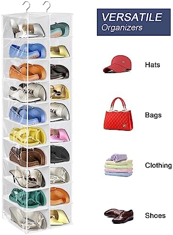 Libeder 20 Section Hanging Shoe Organizer & Storage for Closet, White - Image 4