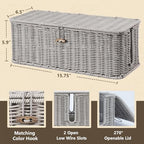 Cable Management Box, Cord Organizer with Lid & Cable Ties - Gray, L - Image 2