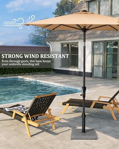 45lbs Patio Umbrella Base, Heavy Duty Stand Outdoor, White - Image 3