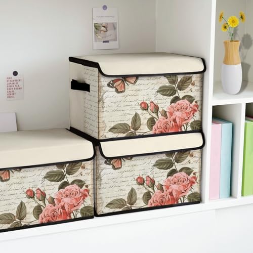 Stackable Storage Bins with Lids,Closet Organizers Fabric Box for Home and Office,Blanket Clothes Organizers,Under Bed Storage Containers 3 Pack - Image 4