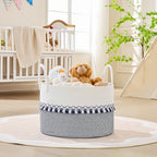 KAKAMAY Large Blanket Basket with Handles, Storage Basket for Living Room - Image 2