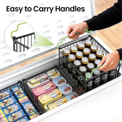 Freezer Organizer Bins, 3 Pack Enlarged Baskets for 5-9 Cu.FT Deep Freezer - Image 6